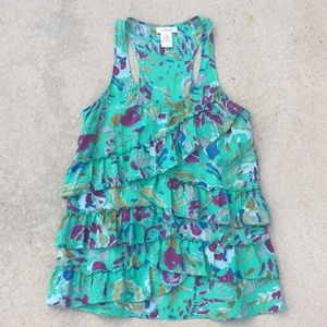 Sundance Sleeveless Silk/Cotton Ruffled Blouse Sz4